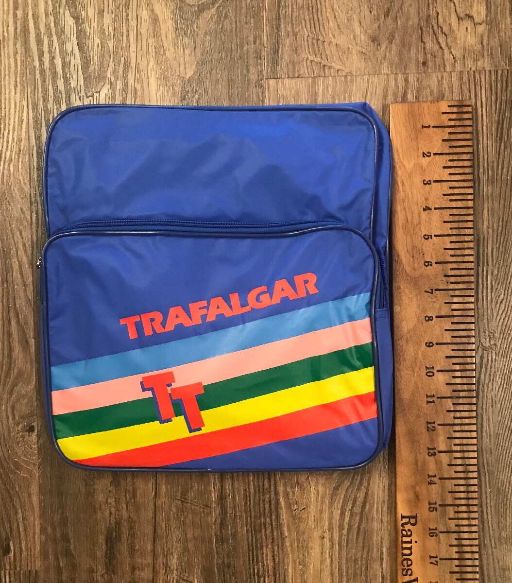 VTG Trafalgar Backpack Shoulder Bag Blue Single Strap 80’s Inspired Rainbow NWOT