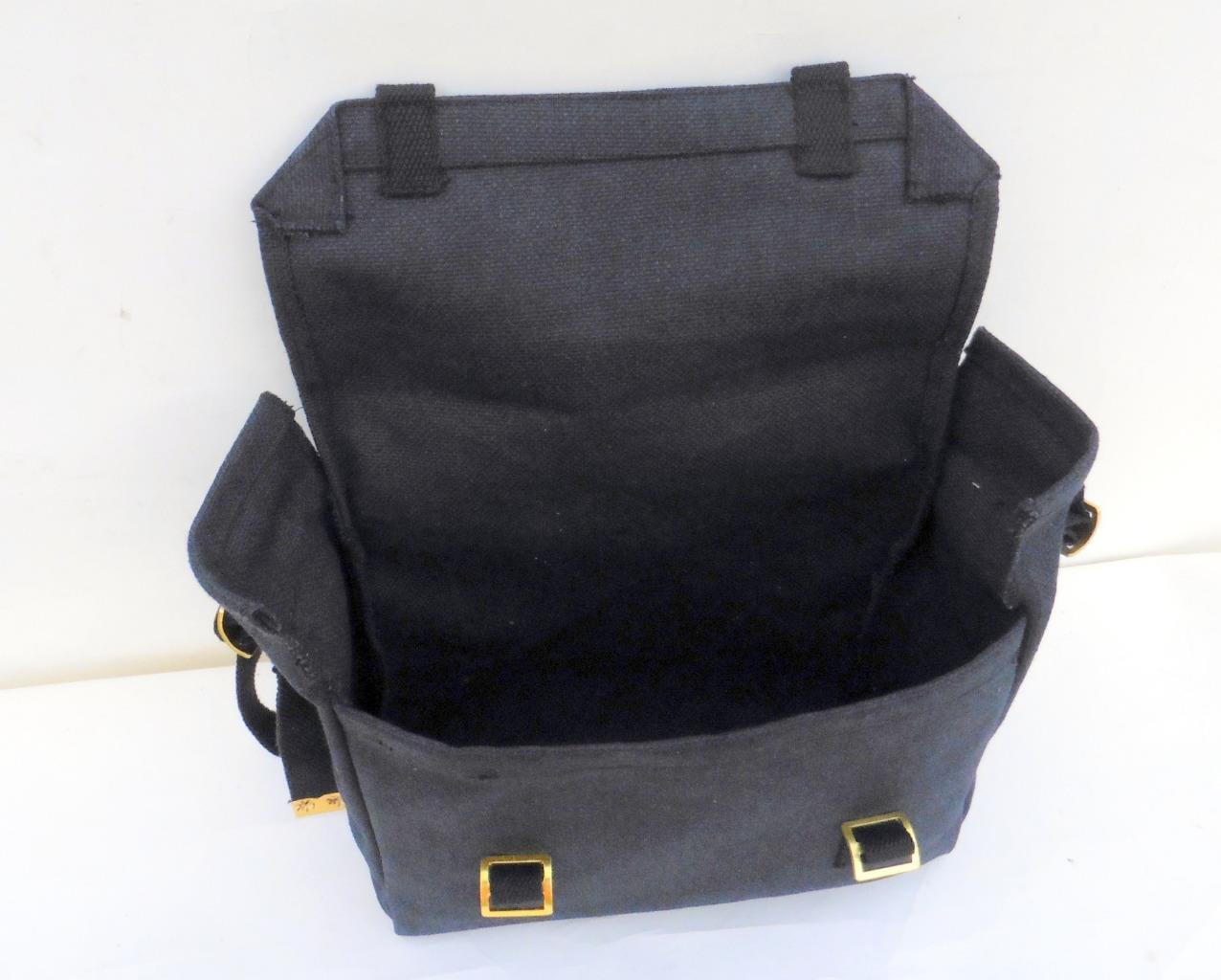 Canvas Shoulder Bag Biker Motorcycle Messenger Web Haversack Small 26x25x8cm Blk
