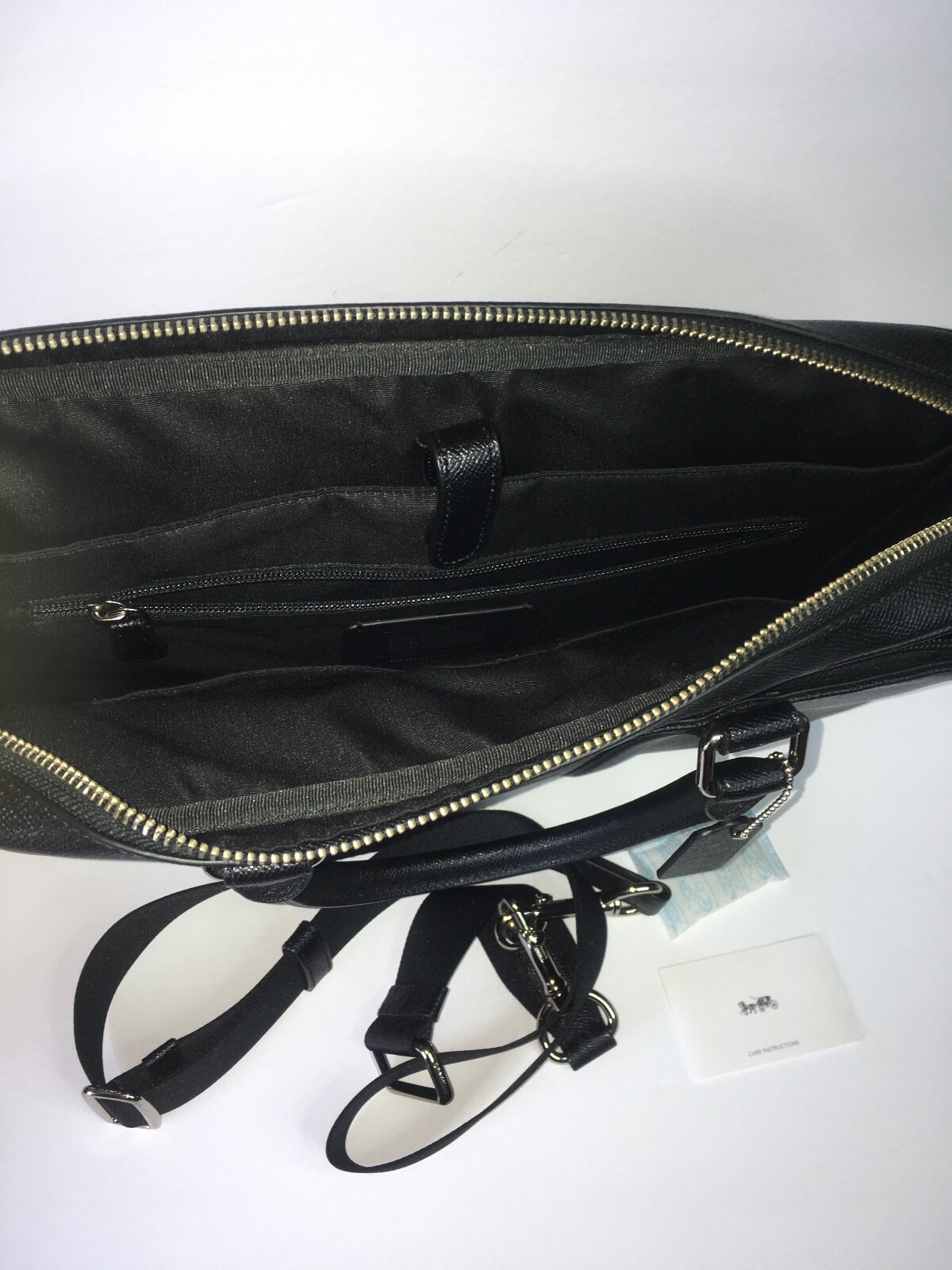 Coach Metropolitan Black Slim Briefcase Handbag Leather Laptop Bag