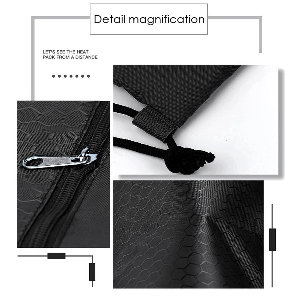 Drawstring Backpack Bag, Waterproof Draw String Back Sack with Zip Pocket, Gym