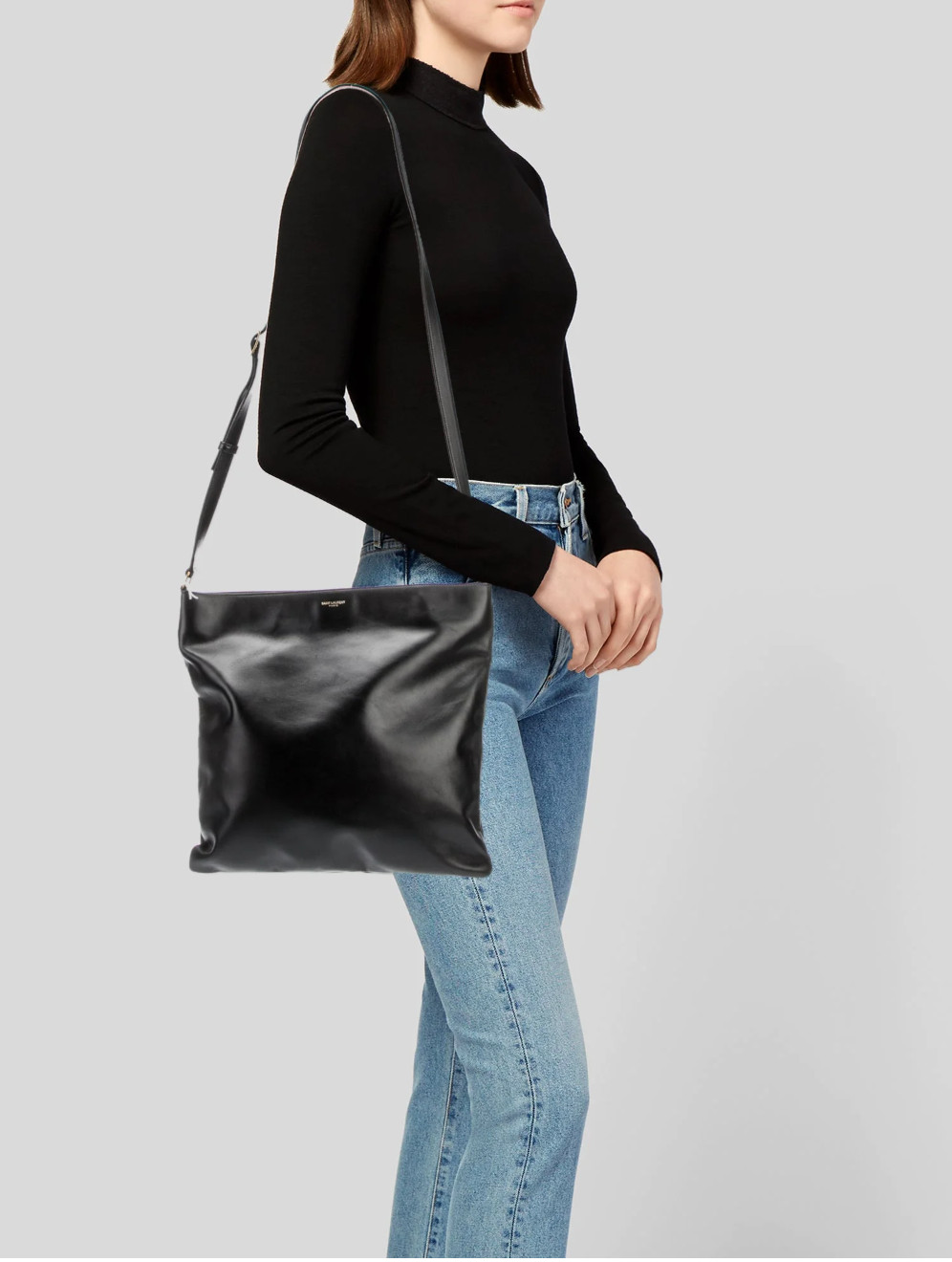 Saint Laurent Leather Messenger Bag