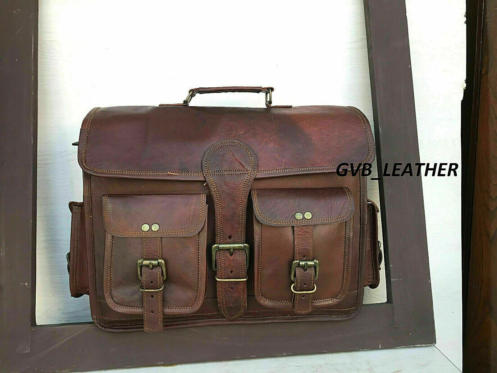 Bag Leather Vintag Messenger Shoulder Satchel Briefcase by leather bag seller