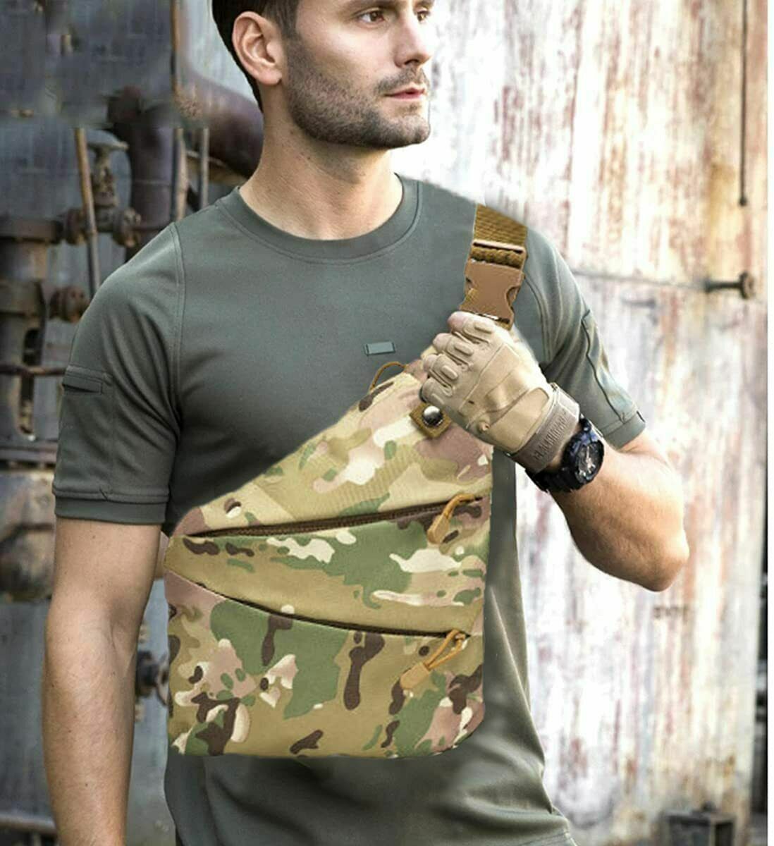 Outdoor Sling Chest Bag Tactical Anti-Theft Conceal Carry Crossbody Bag for Men