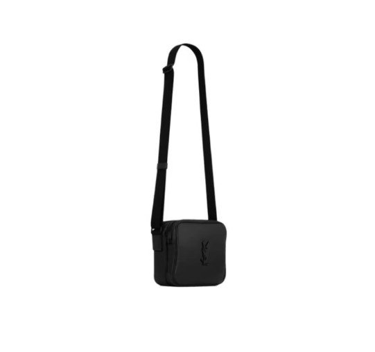 SAINT LAURENT Niki matte leather crossbody bag for men black 7.7*3.1*7.1 in