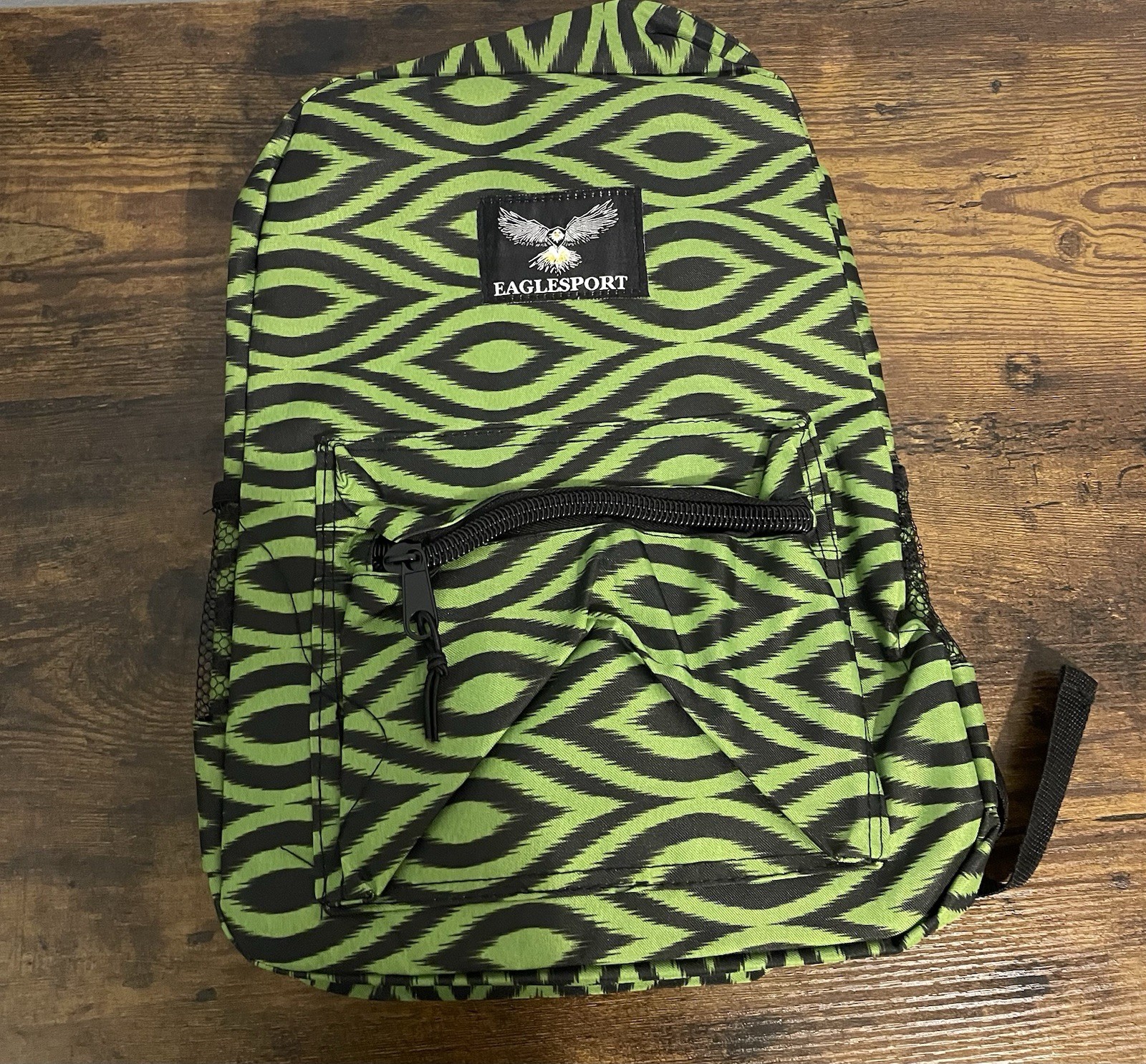 Multicolor Eagle sport Backpack, Green And Black With Headphone Slot