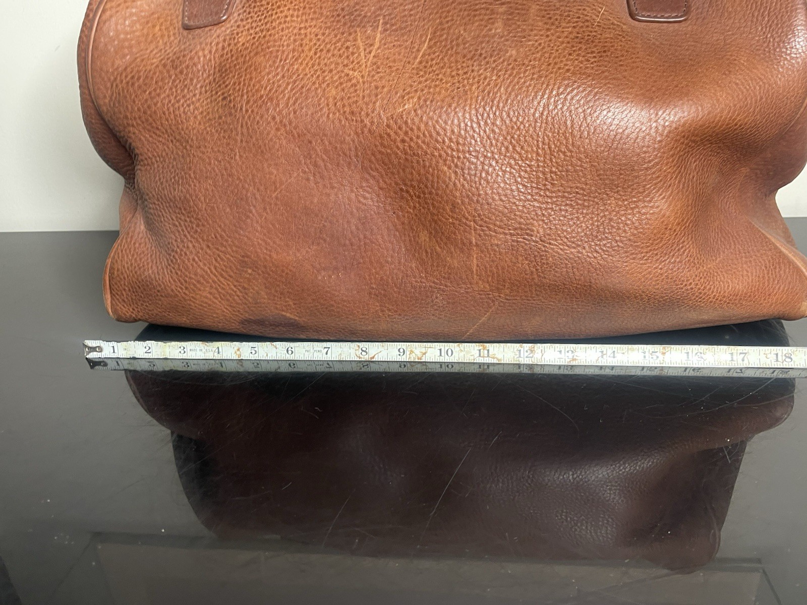 DULUTH TRADING Brown Heavy Saddle Leather AWOL Bag Doctor Bag Weekender Duffel