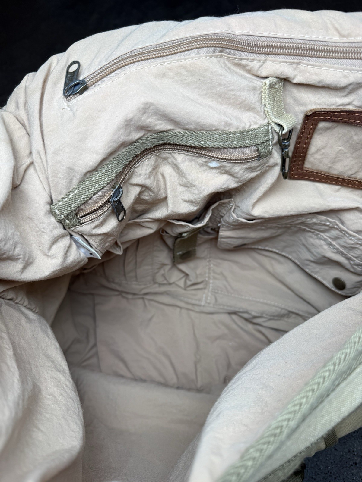 A. Kurtz Maplewood Courier Backpack Cotton Canvas Military Rucksack Leather Trim
