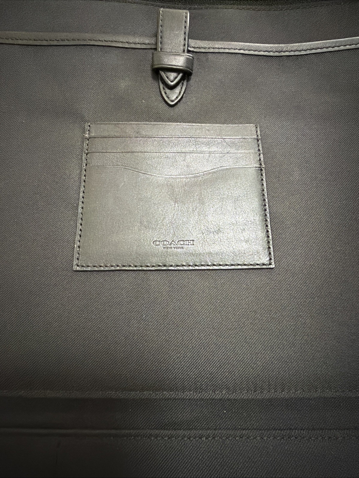 Coach Shearling – portfolio clutch – Black Pebble Leather -12” X 9” Pre-Owned