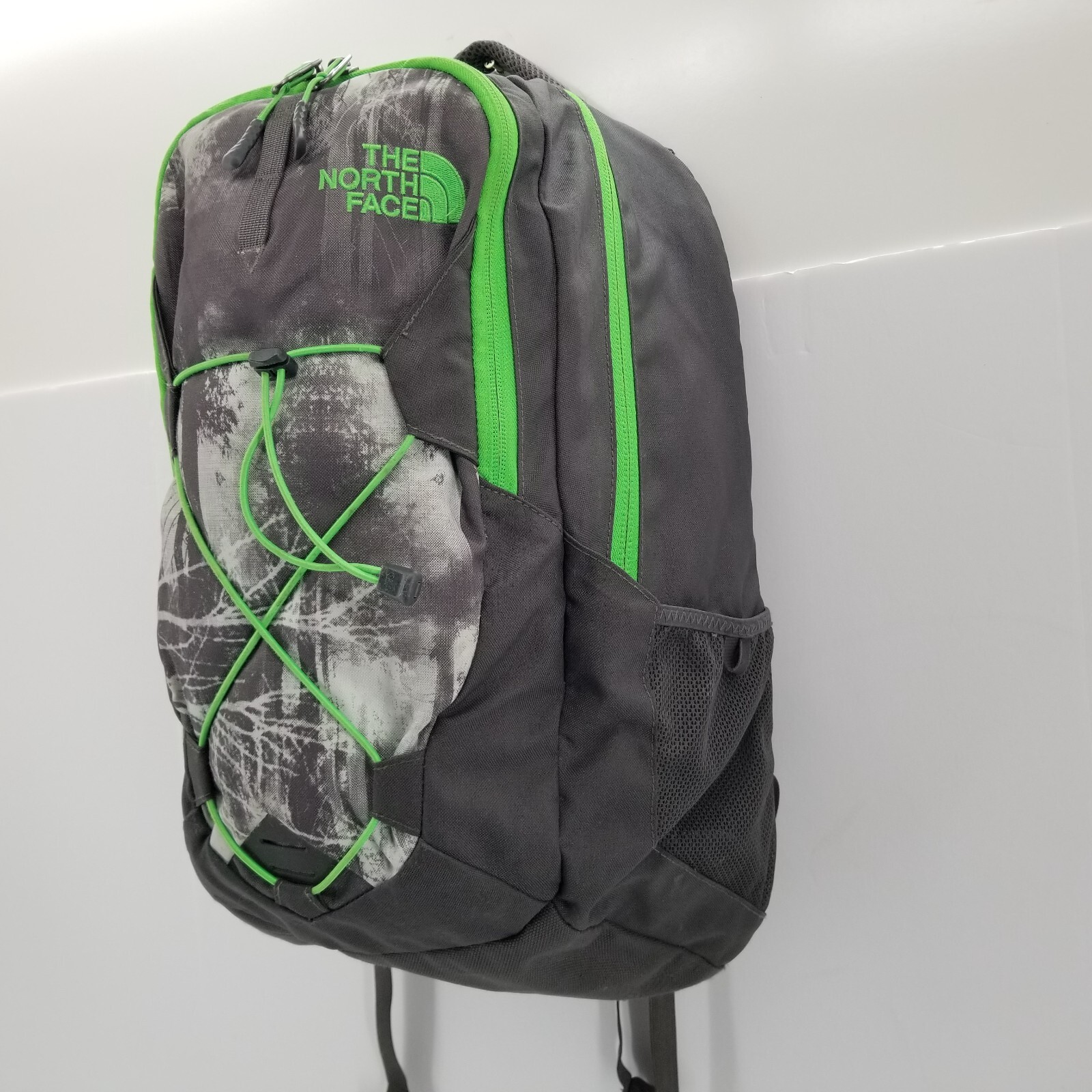 North Face Jester 28 Liter Black Green School Hiking 18 Inch Backpack