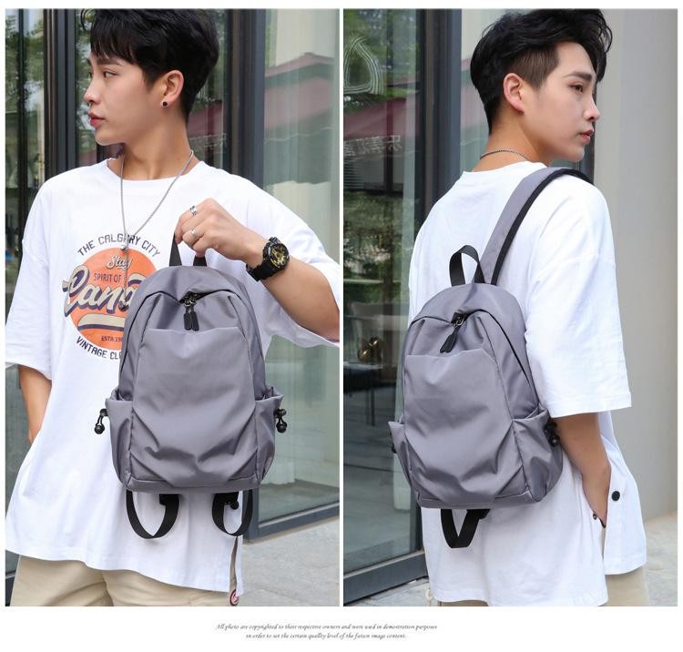 Mini Men’s Backpack Fashion Small Black Shoulder School Bag for Man Canvas