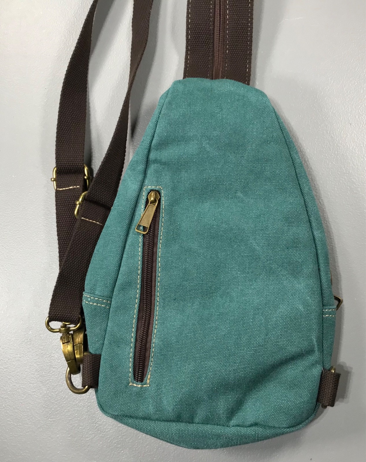 Teal Canvas Messenger Sling Shoulder Bag Rucksack Travel Work Sport