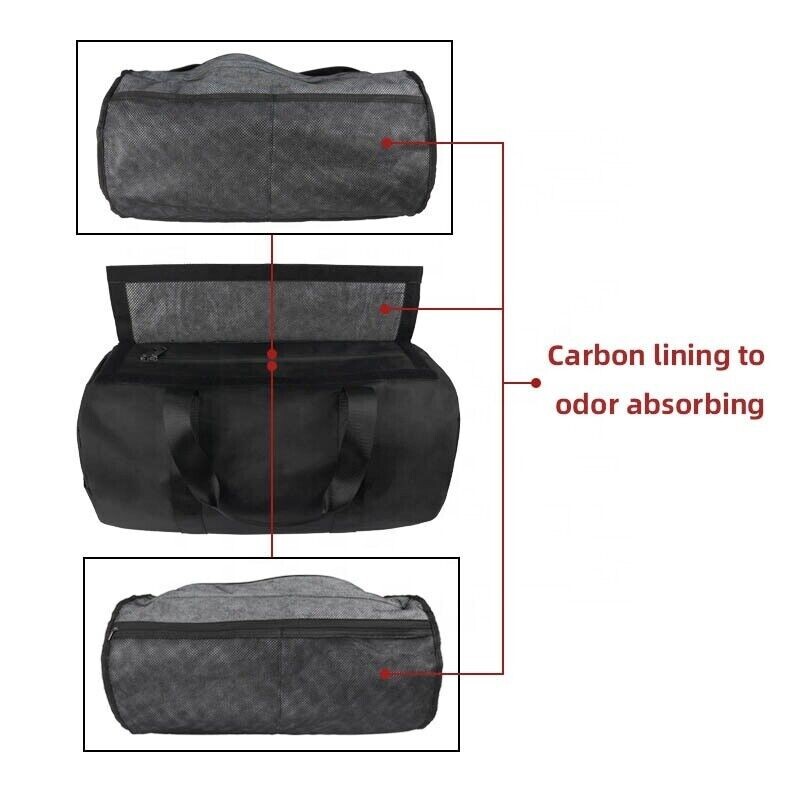 Pack Science Smell Proof Carbon Lined Duffel Bag Locking Odor Less Stash Bag L