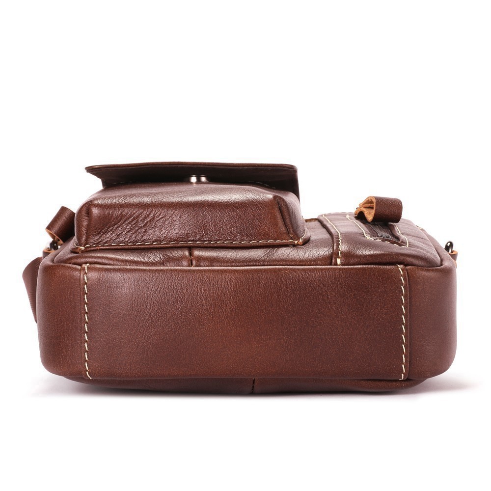 LEBULLBRO Men’s Genuine Leather Crossbody Bag Sling Bag & Shoulder Chest Bag