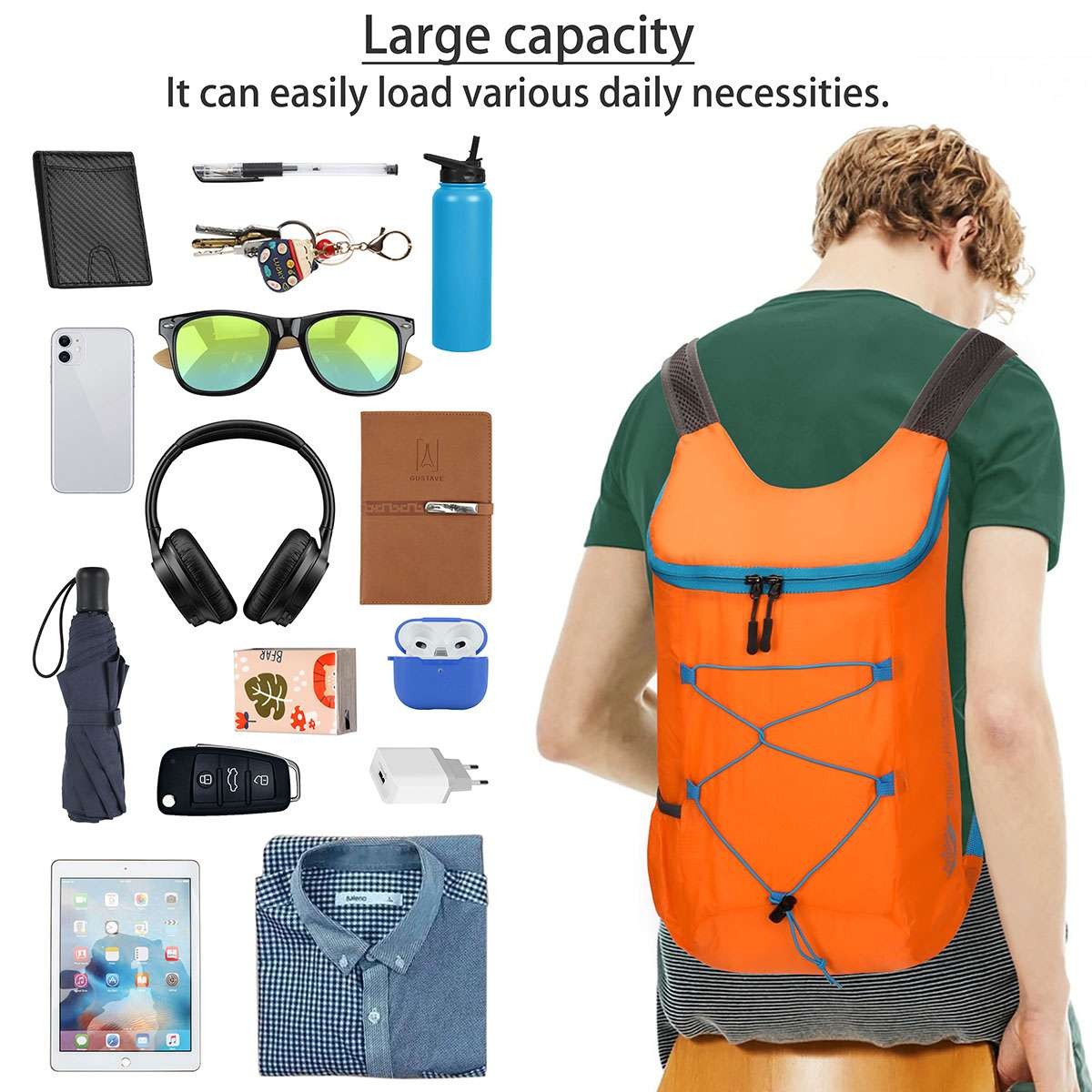 Foldable Travel Backpack Waterproof Outdoor Rucksack Men Camping Hiking Bag new