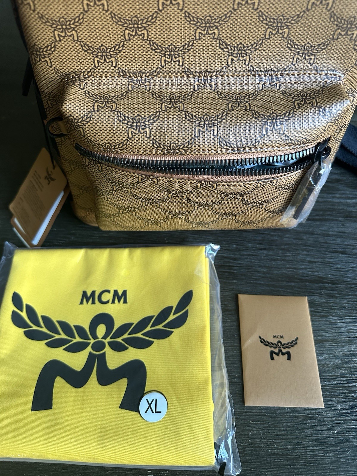 MCM STARK MIXED MONOGRAM BACKPACK,