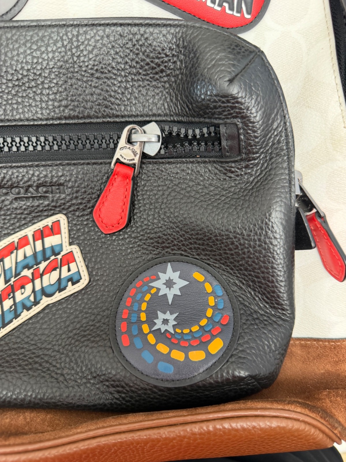Coach x Marvel Captain America Spider-Man Backpack Leather – Has Small Stain