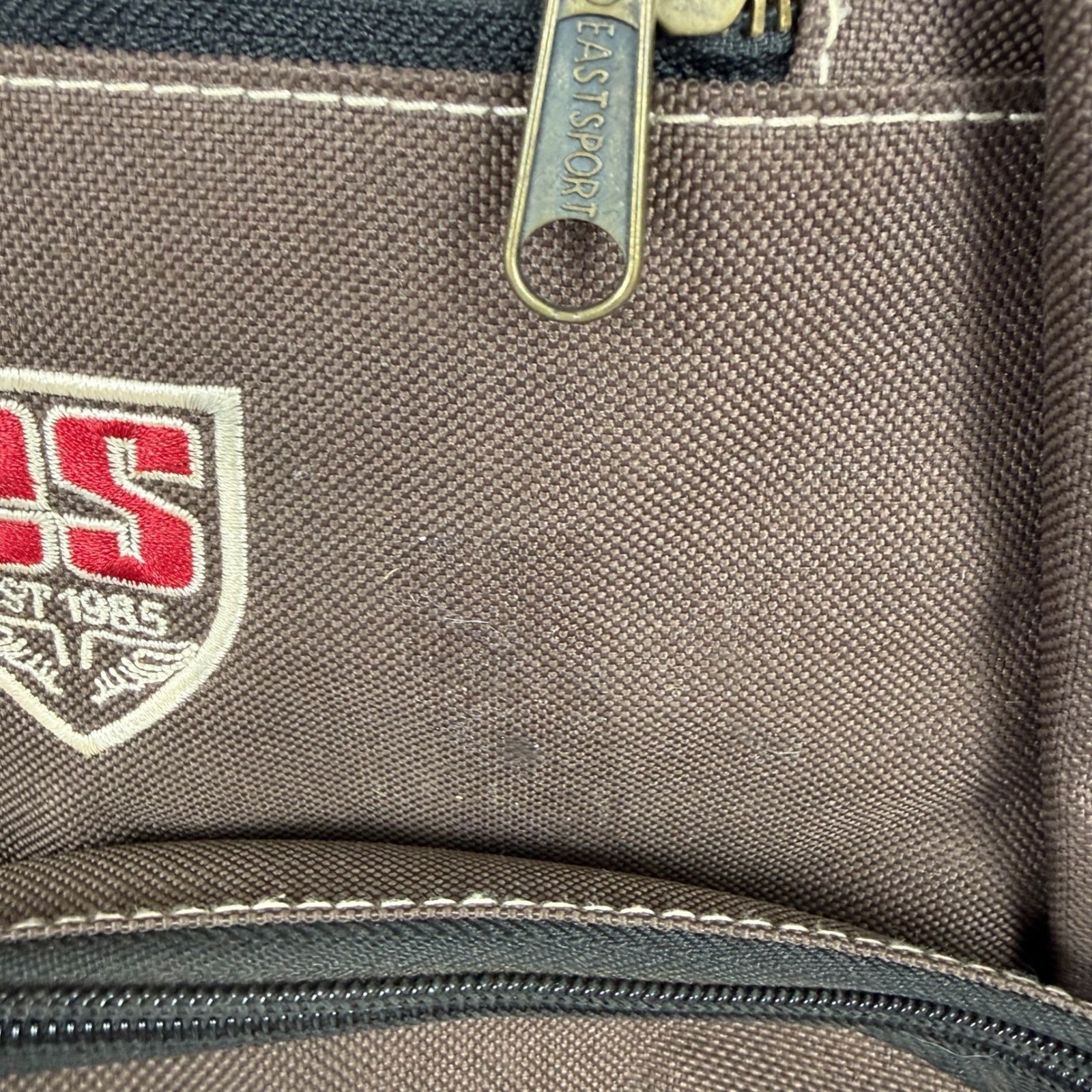 Eastsport Backpack Brown Canvas Multi-Pocket Bungee School Bag 112350WM
