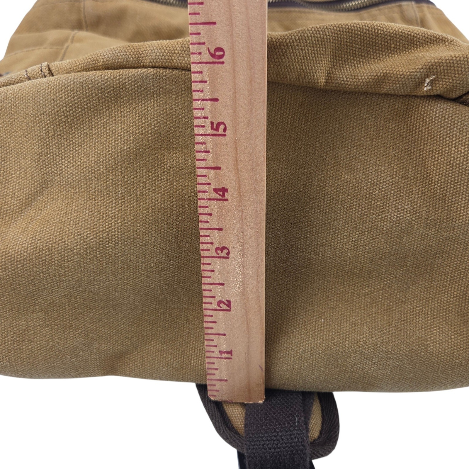 Ducks Unlimited Canvas Backpack Rucksack Field Bag Tan Leather Daypack Rugged