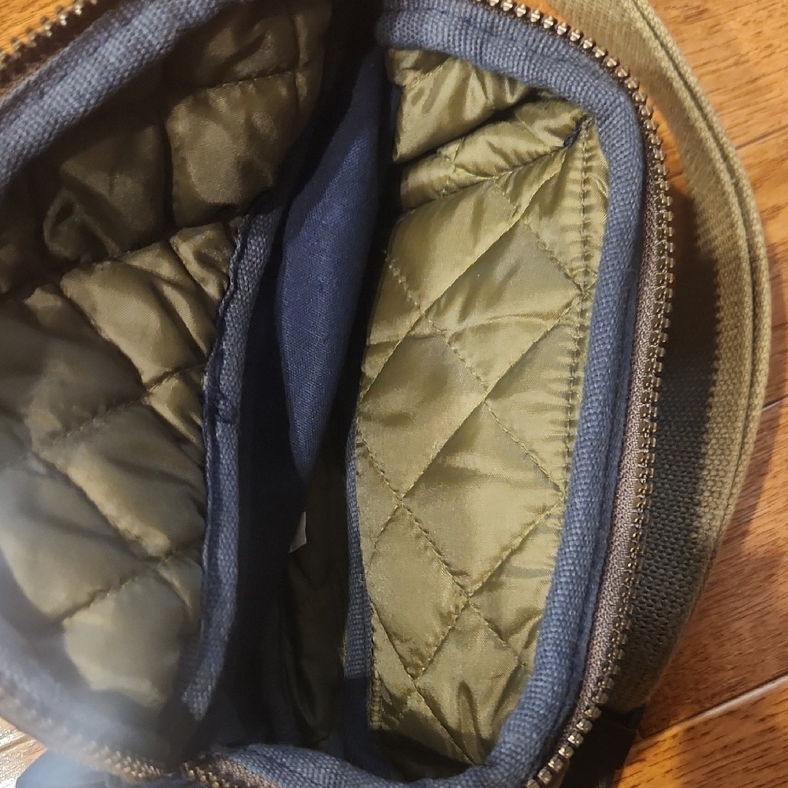 American Eagle Canvas & Leather Waist Bag – Green/Navy Utility Fanny Pack