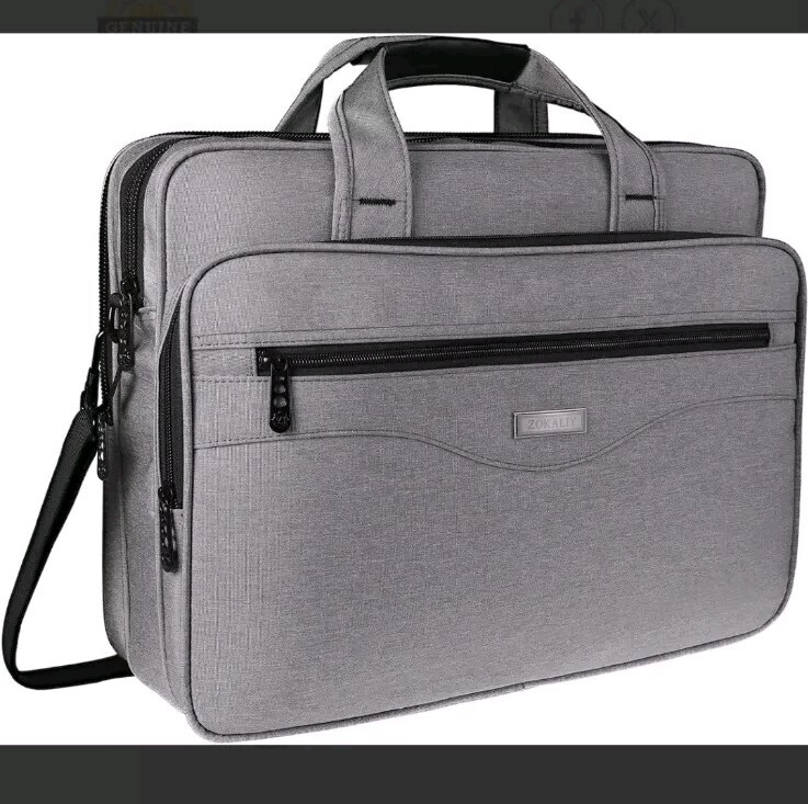 Zokaliy 15.6 Inch Laptop Bag for Men & Women, Water ResistantDurable Desig GRAY