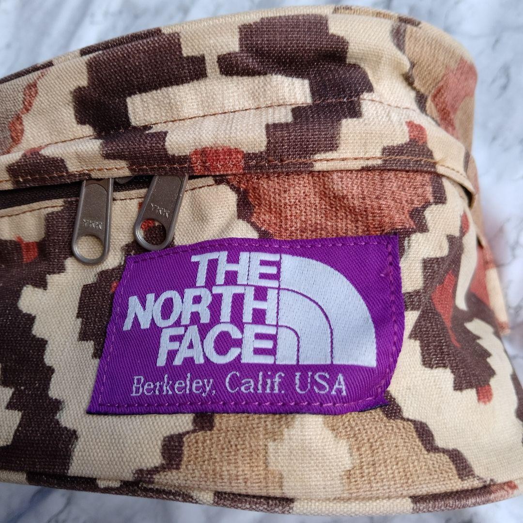 THE NORTH FACE PURPLE LABEL Waist Bag Ortega Pattern Cotton Linen Shoulder Used