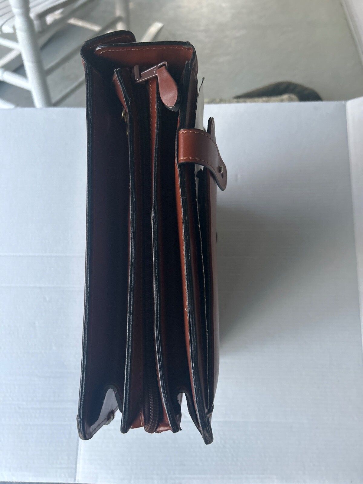Leather Briefcase Brown – Cowhide – 17 inches long and 12 inches in height