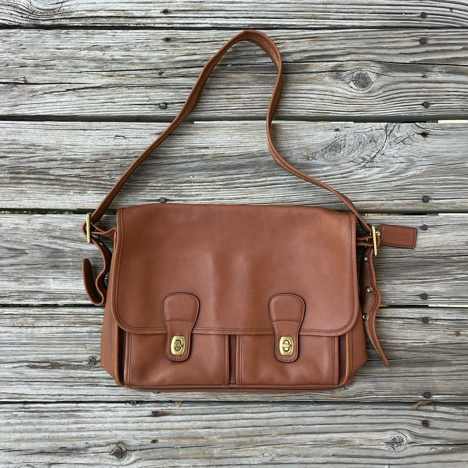 Coach Classic 18000 Reissue Limited Ed. British Tan Leather Field Messenger Bag