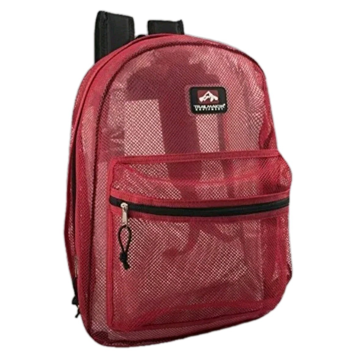 Red Mesh Backpack Transparent See Through Backpack with Padded Straps