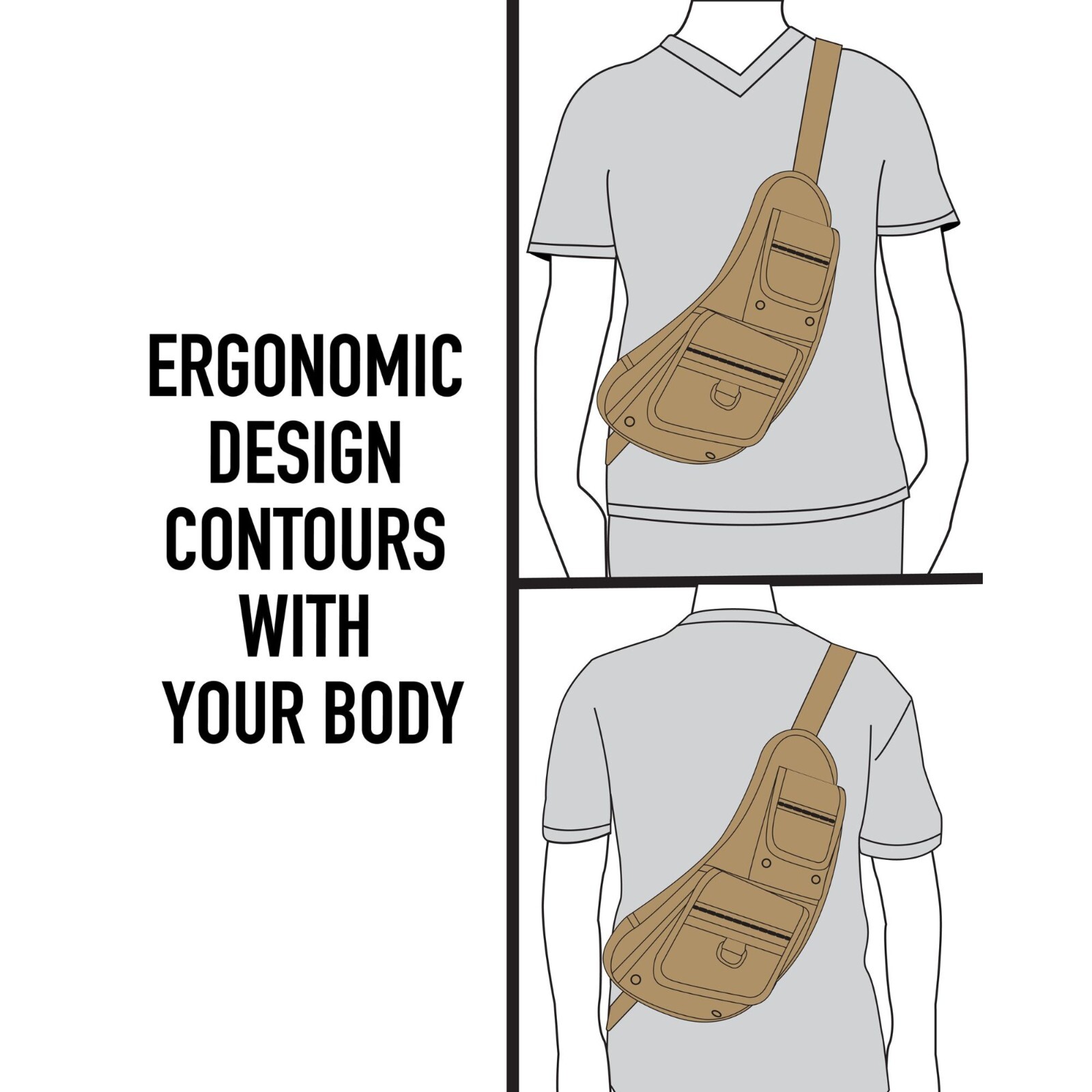 Tactical Sling Crossbody Bag EDC Daypack Military Travel Hiking Gear Pack