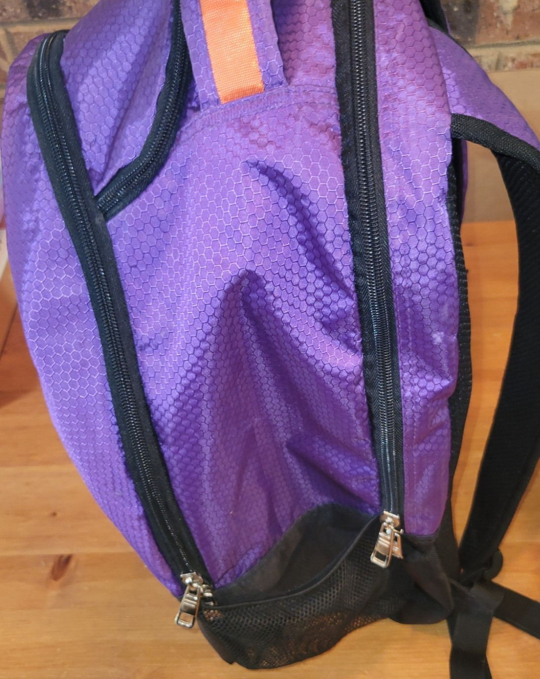Fila Tech Purple And Orange Backpack With Multiple Pockets