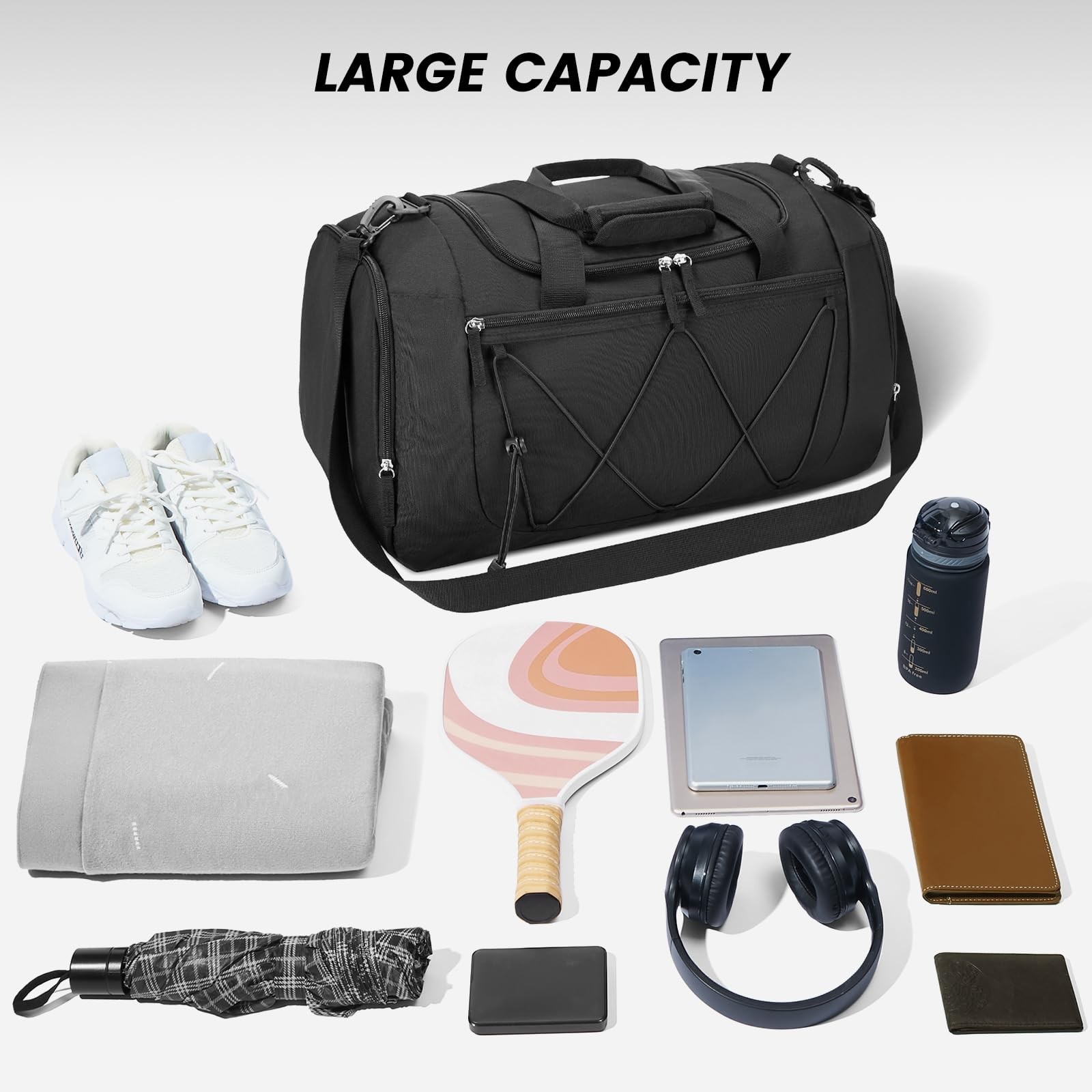 21 Inches Gym Bag for Men Duffle Bag for Travel Lightweight with Shoe Pocket