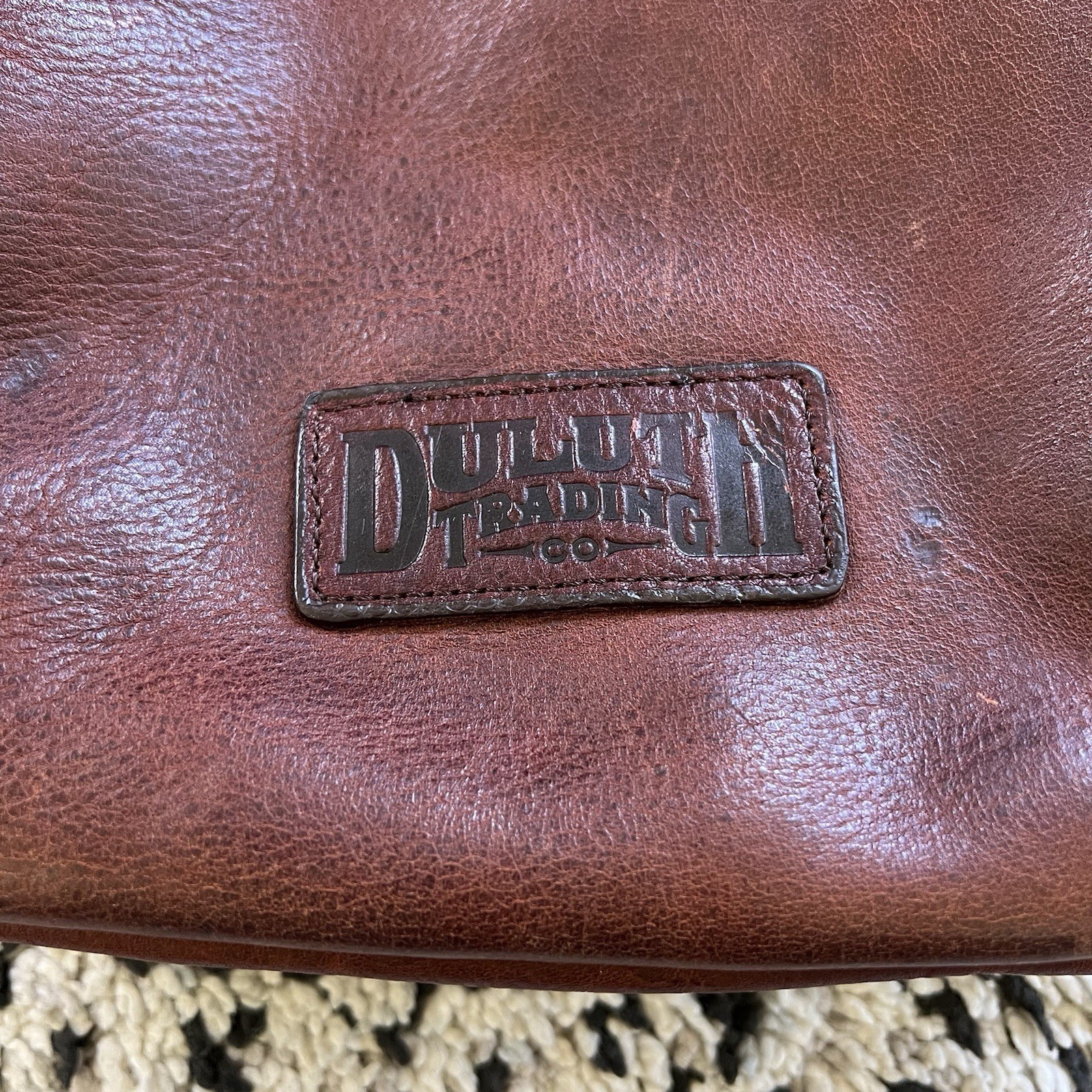 Duluth Trading Co Lifetime Brown Leather Classic Satchel Crossbody Bag Unisex