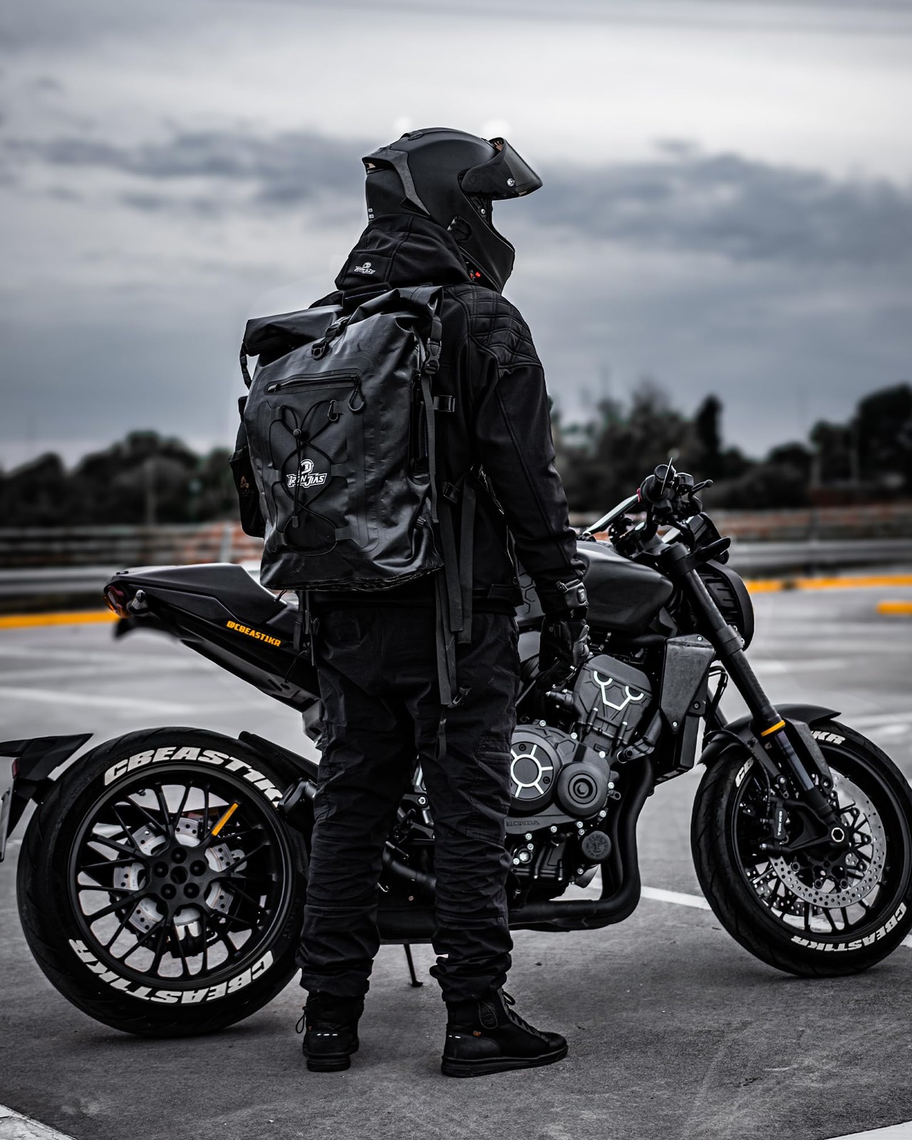 Motorcycle Sissy Bar Bag Waterproof Motorcycle Backpack Tail Bag Travel Saddl…