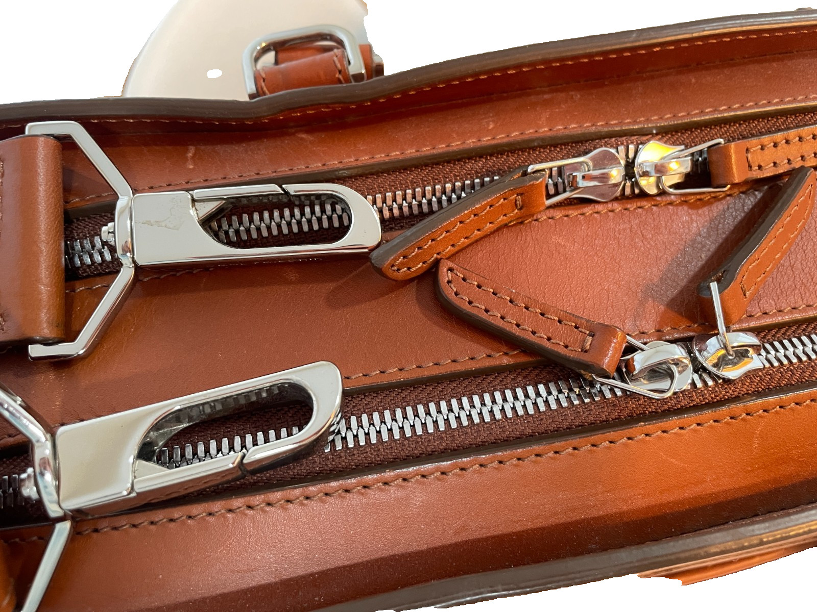 Carl Friedrik Palissy Double Briefcase Cognac Smooth Leather