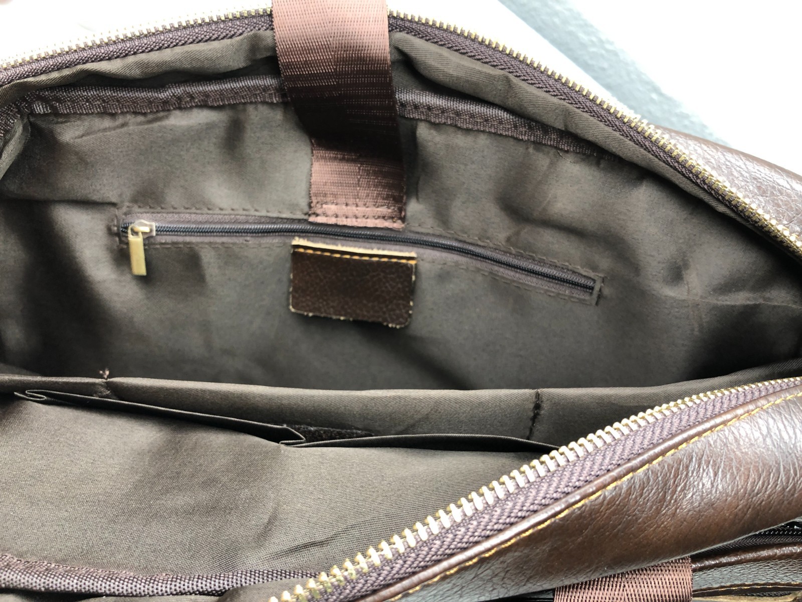 Zerimar Goche Leather Briefcase Laptop Bag Shoulder Strap Adjustable Spain NWOT