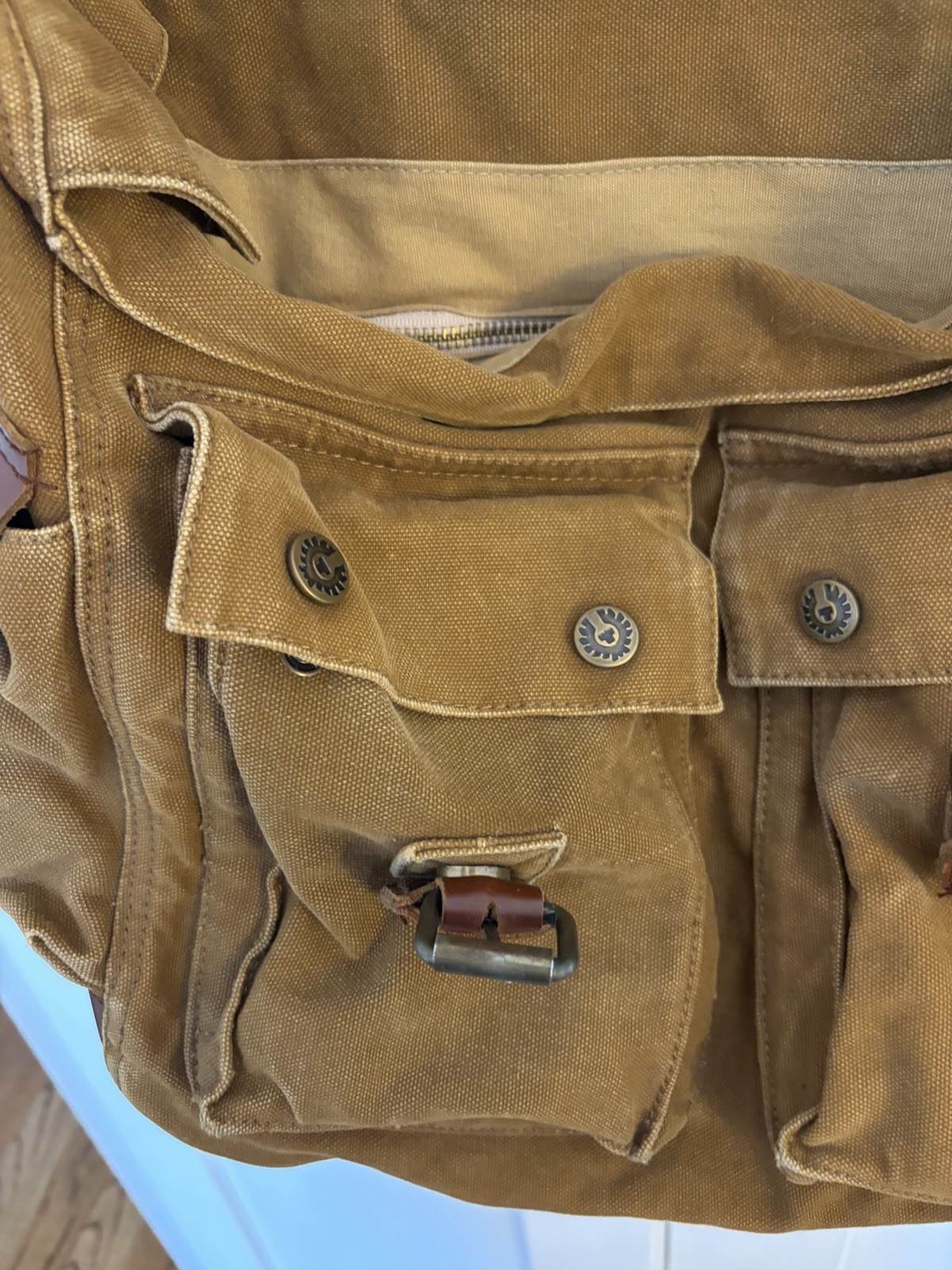 Belstaff Brown Messenger Bag Buckle Flap Zip Snap Crossbody Strap Pockets