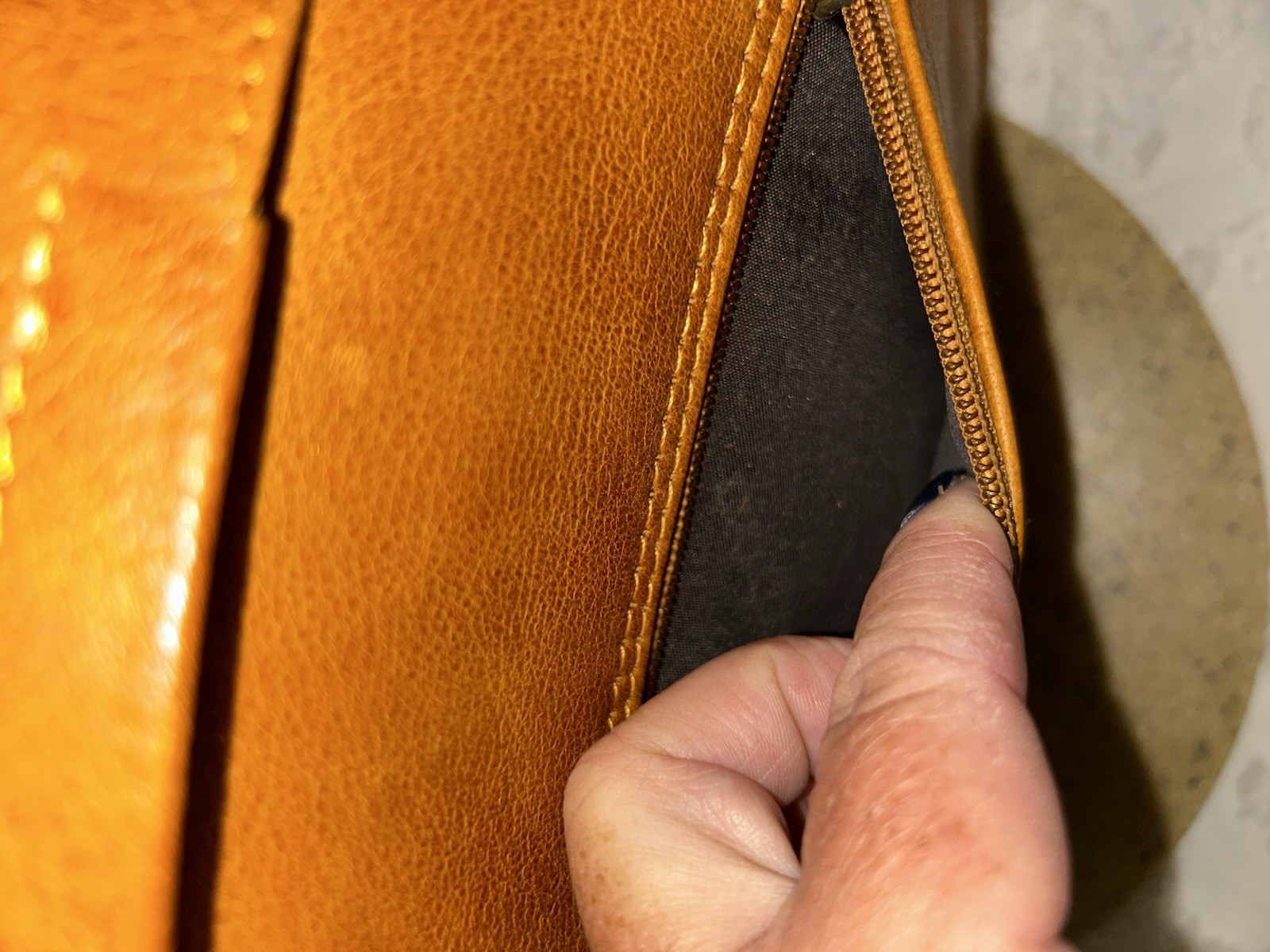 Vtg. 70’s Leather Camel Brown Bag Purse Shoulder/crossbody Made In USA
