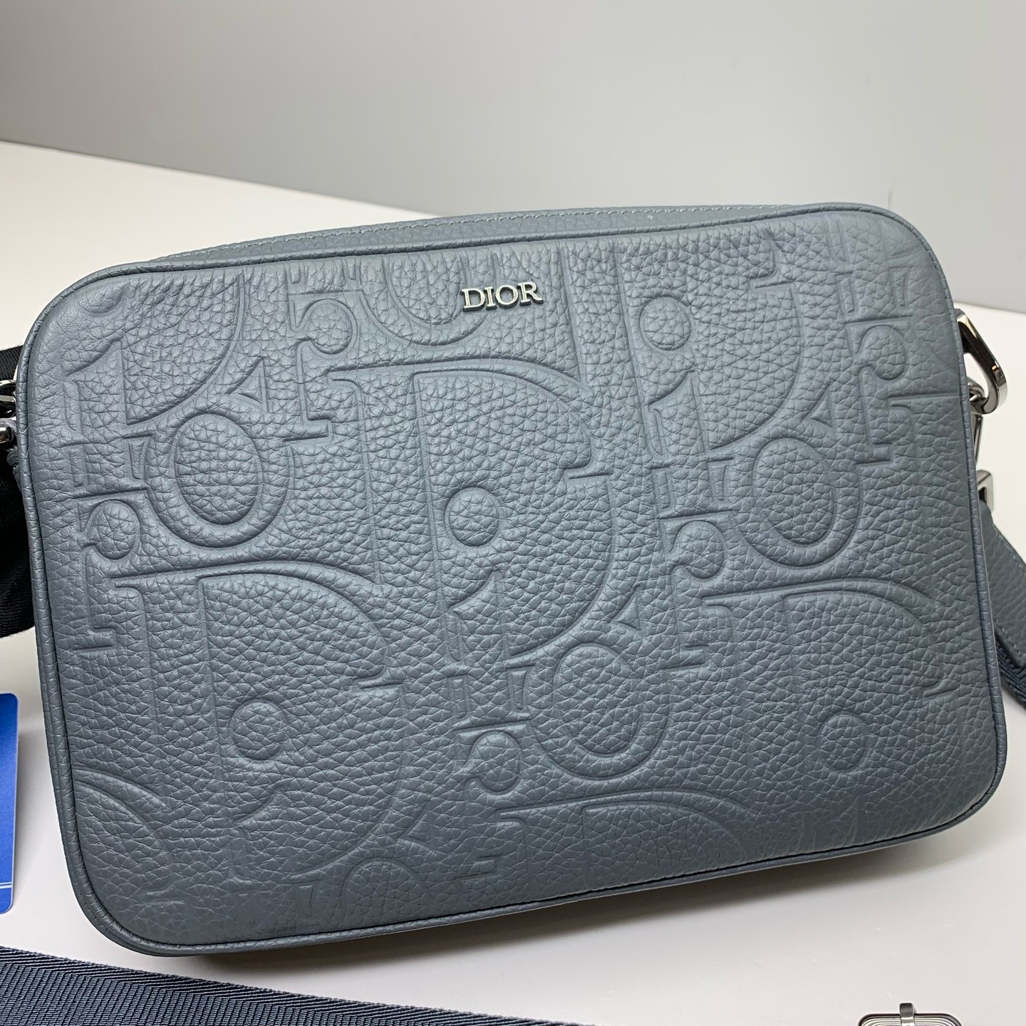 Dior Pre-Owned Authentic Crossbody Bag Dark Grey Free Shipping 23x16x6cm