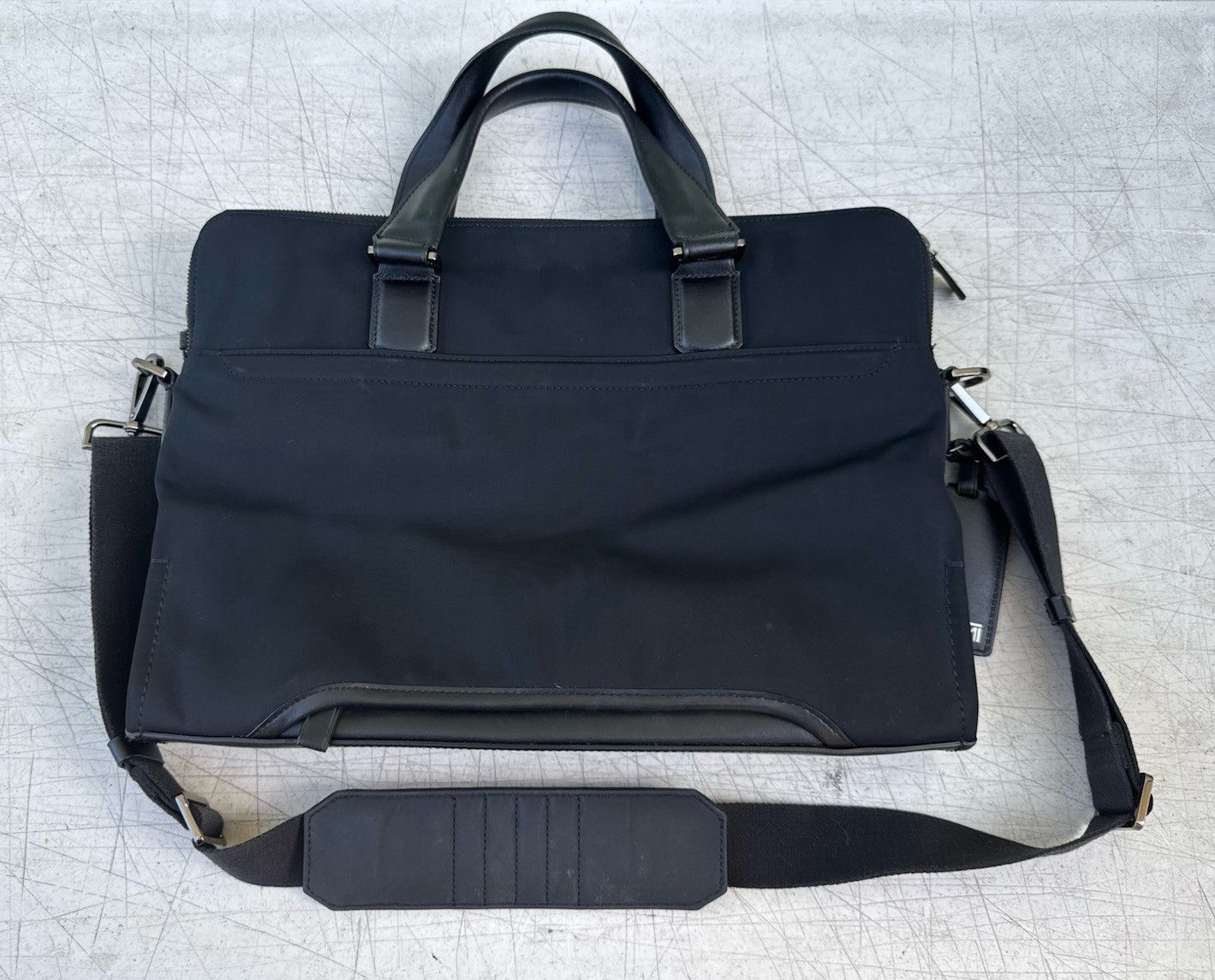 TUMI Harrison Seneca Slim Briefcase Black Nylon Leather Laptop Bag 66000D