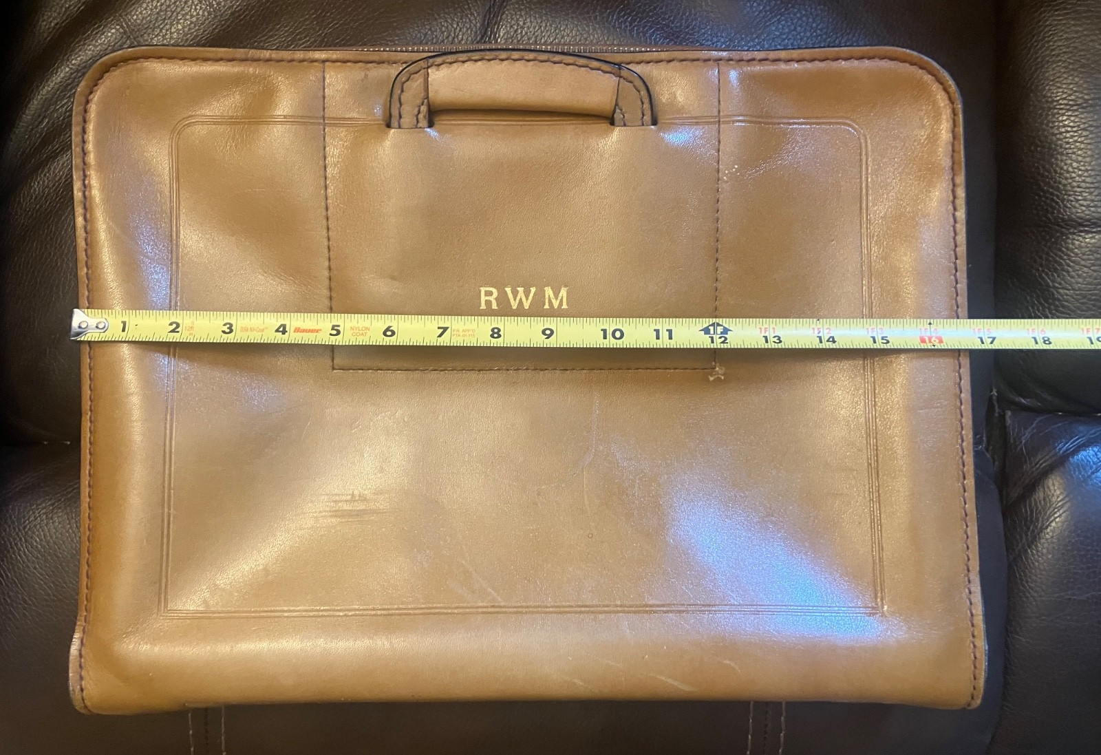 Schlesinger Brown California Saddle Leather Document Briefcase Portfolio