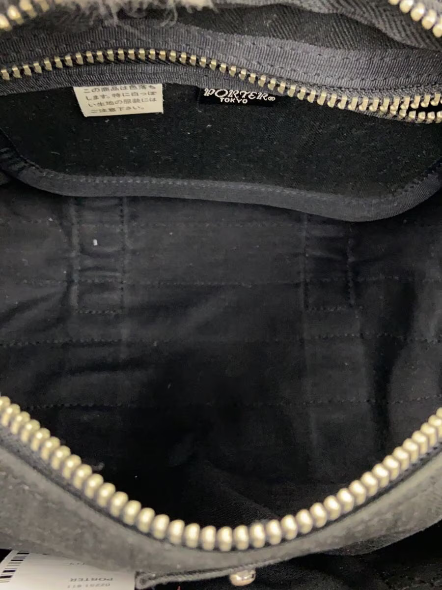 PORTER Smoky Mini Boston Tote Bag, Canvas, Black, Plain, 592-07509