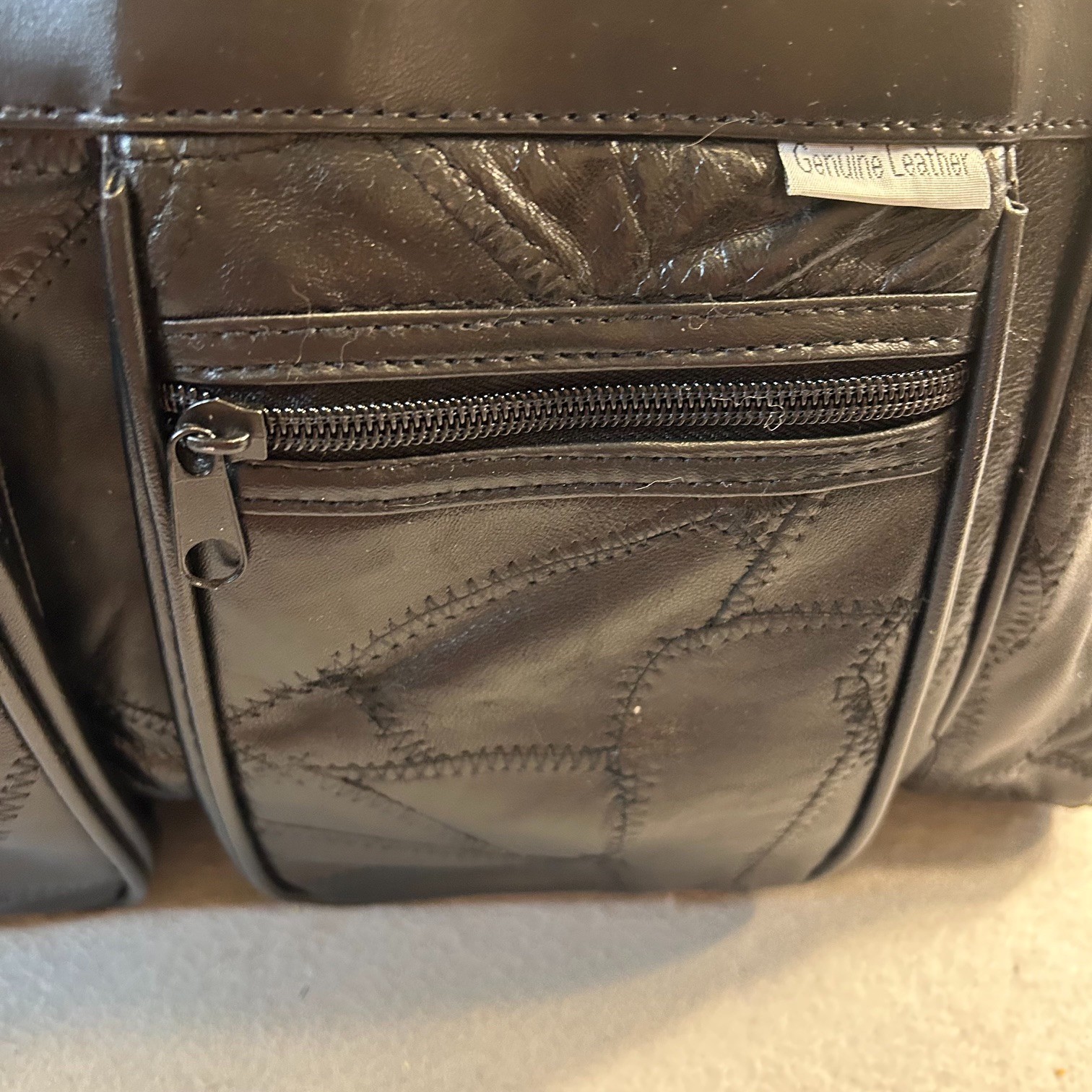 Vintage Genuine Leather Quilted Small Gym Weekender Travel Overnight Duffle Bag