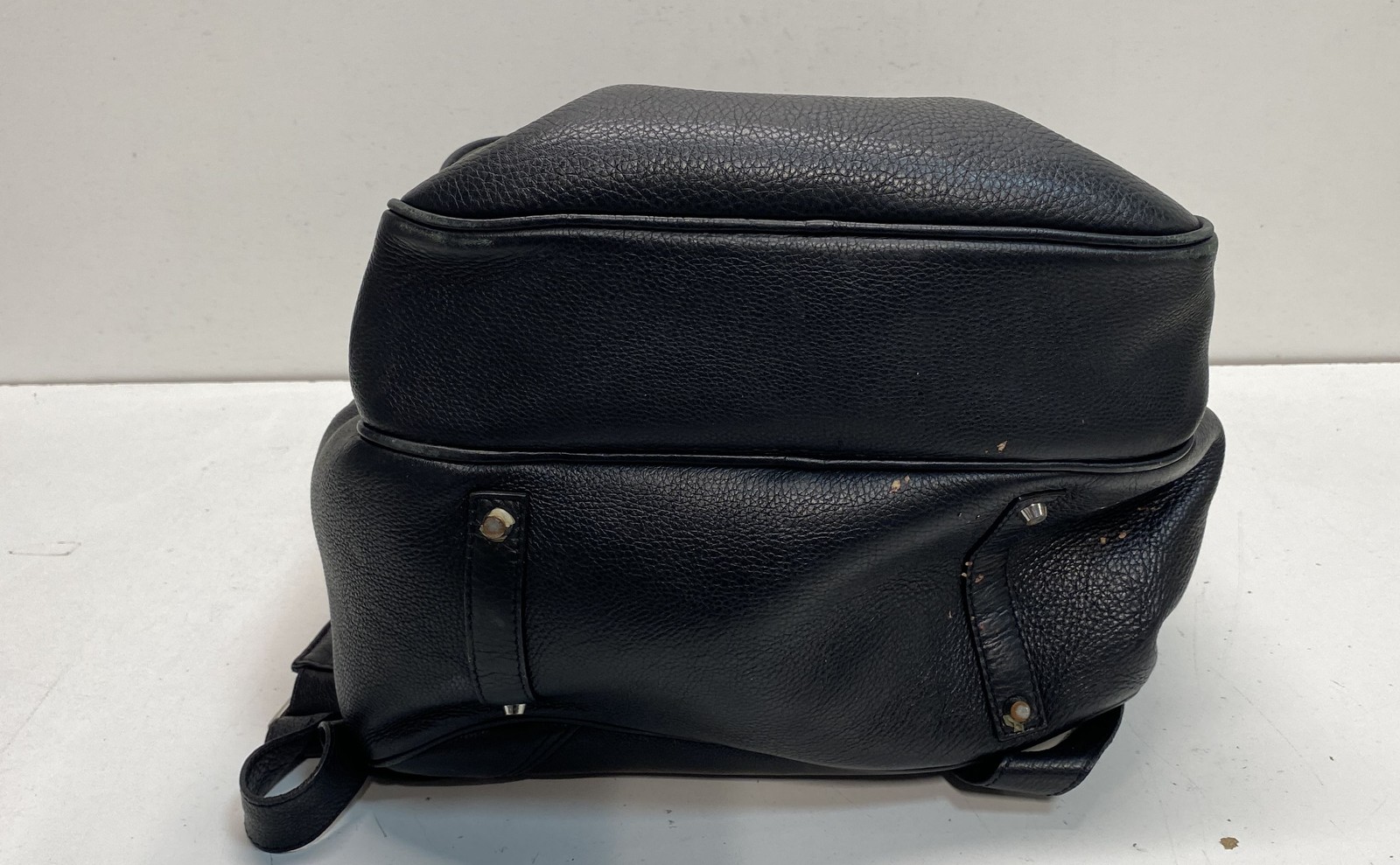 BLVD86 Black Pebbled Leather Backpack Large G Logo Silver Hardware