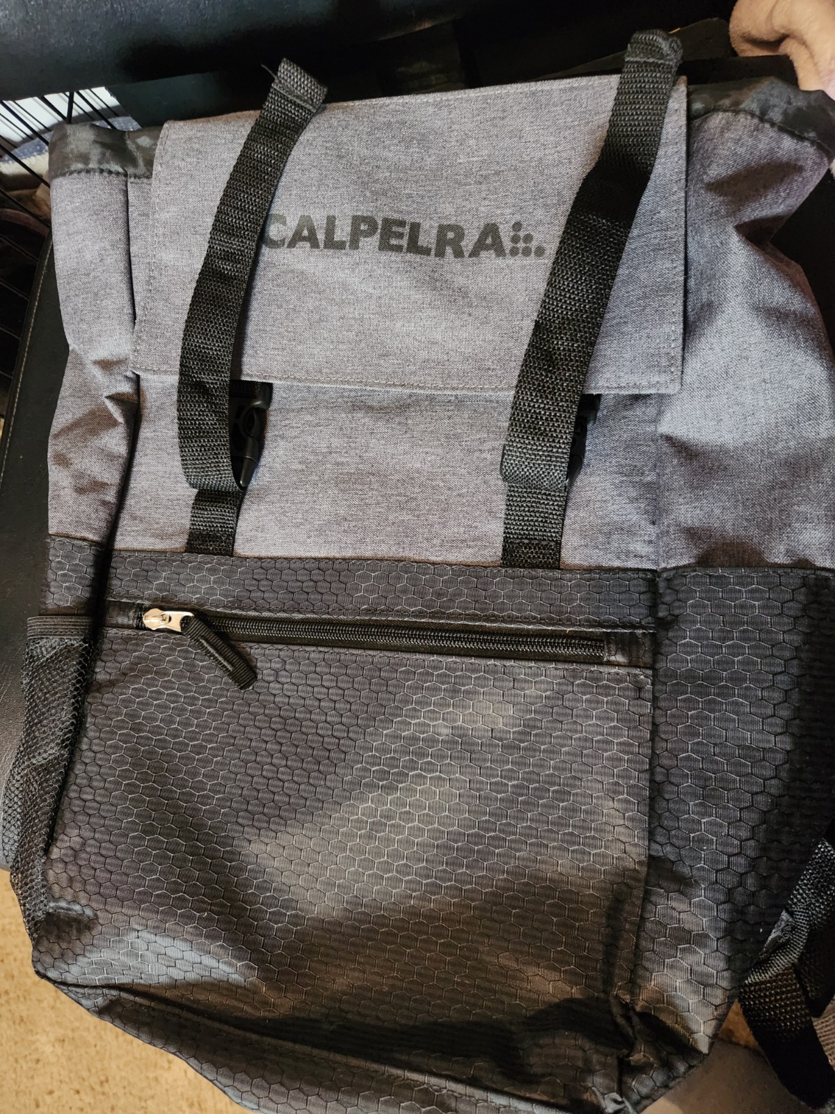 Calpelra Co Gray Roll-Top Backpack Drawstring Utility Bag 17” Laptop Travel