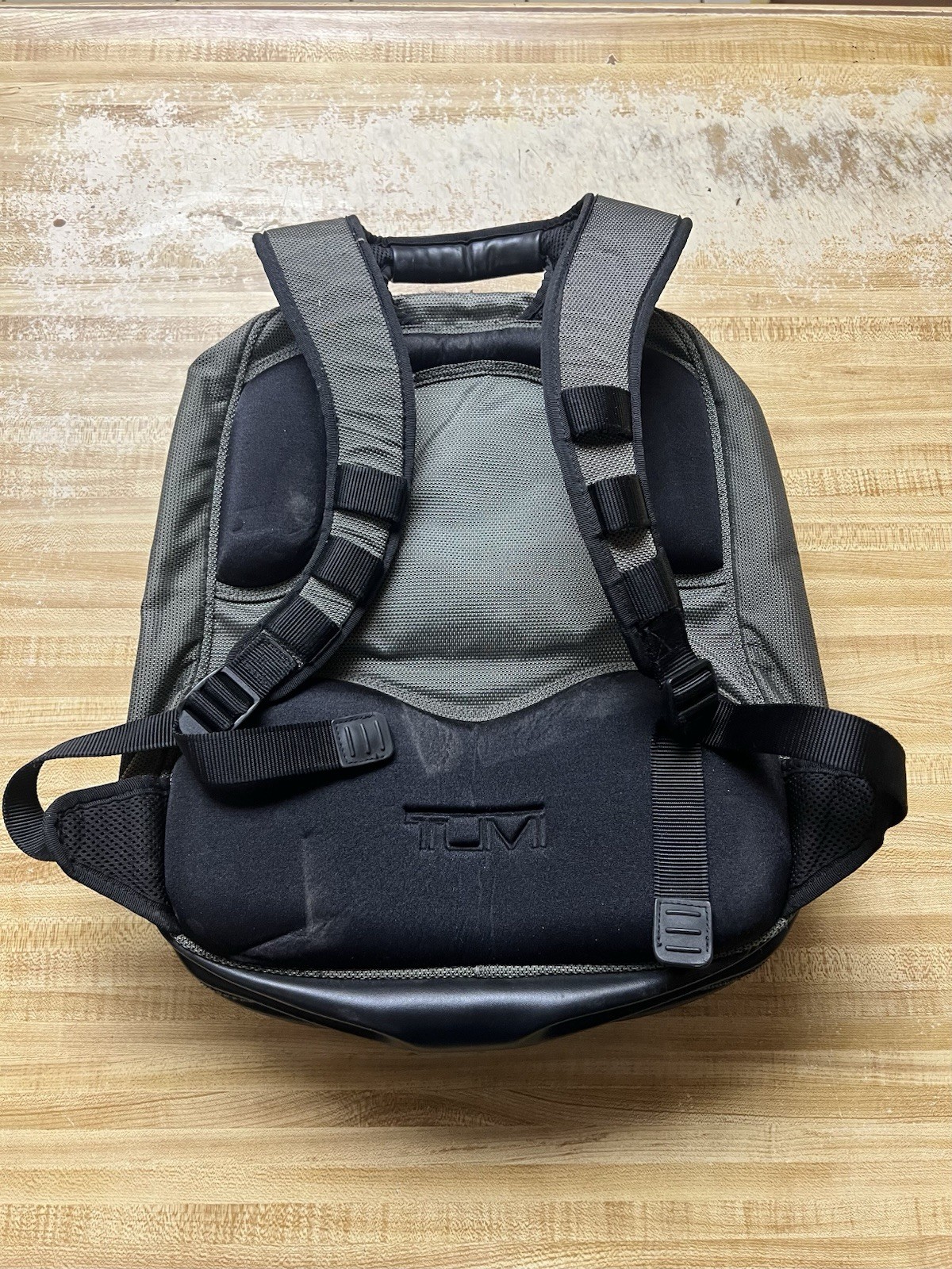 Tumi T2 Tech Gunmetal Nylon And Leather Laptop Backpack