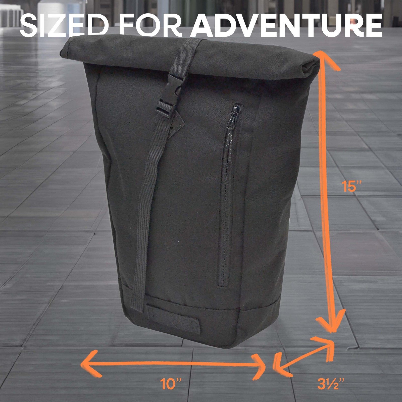 Navy Rolltop Backpack – 15x10x3.5 In Adventure-Ready Roll Top Backpacks in Wa…
