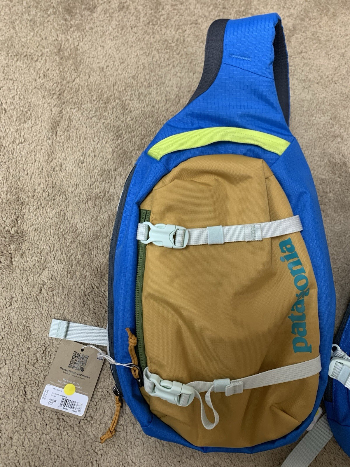 Patagonia Atom Sling 8L – Patchwork Vessel Blue – Lightweight Crossbody Pack Bag