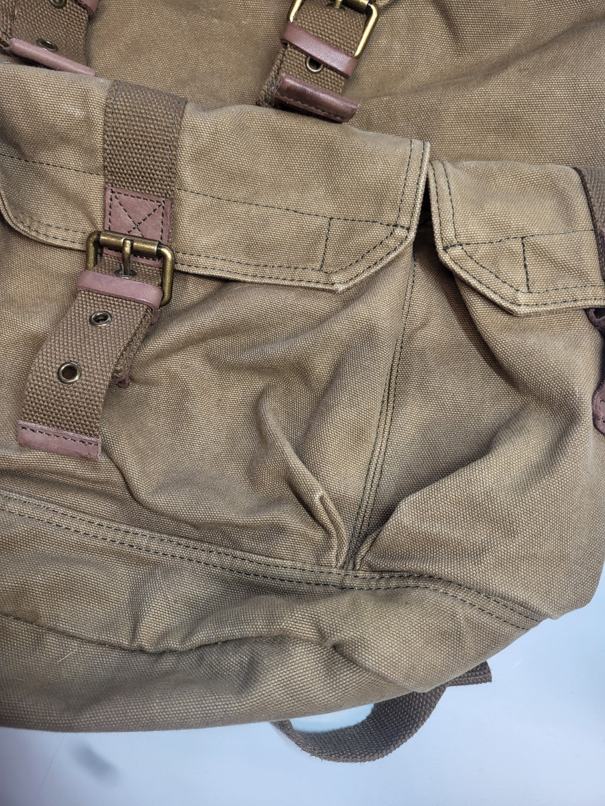 GOOTIUM 21101AMG High-Density Canvas Backpack Rucksack Large Field Tan Preowned