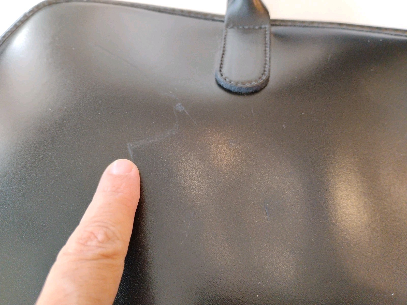 NWOT Jack Georges Leather Briefcase Milano Collection Black 15.5×10.5 Read, USA