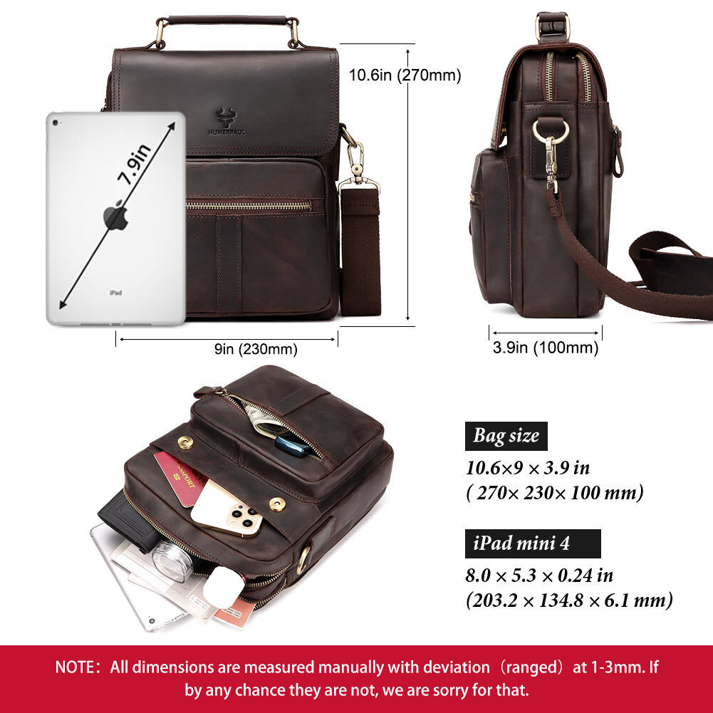 bag leather genuine crossbody shoulder men’s messenger sling backpack satchel